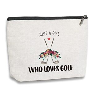 golf gifts makeup bag golf team gifts for golf lover, inspirational gifts for women sports enthusiasts golfer, friendship birthday gifts for her female friend – just a girl who loves golf