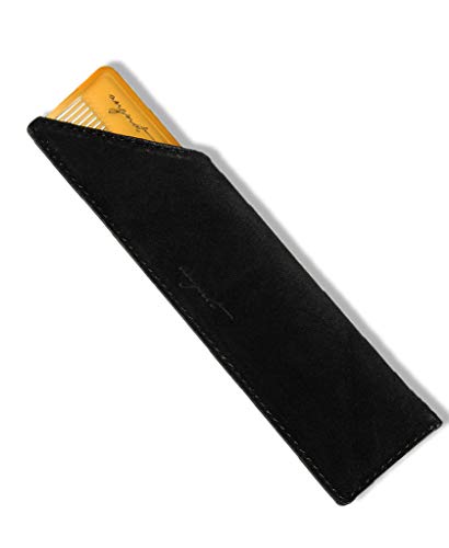 AUGUST GROOMING Vanity Comb in Honey with Black Suede case