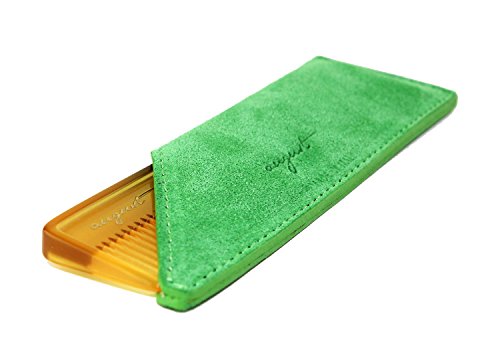 AUGUST GROOMING Soft Suede Case for Luxury Comb (Pocket, Green Suede)