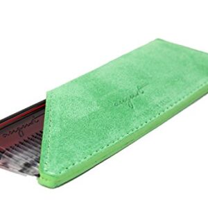 AUGUST GROOMING Soft Suede Case for Luxury Comb (Pocket, Green Suede)