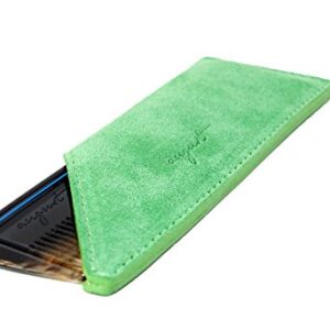 AUGUST GROOMING Soft Suede Case for Luxury Comb (Pocket, Green Suede)