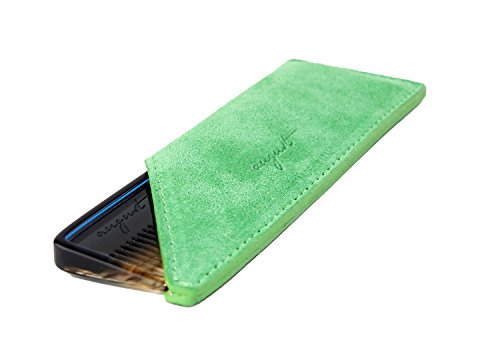 AUGUST GROOMING Soft Suede Case for Luxury Comb (Pocket, Green Suede)