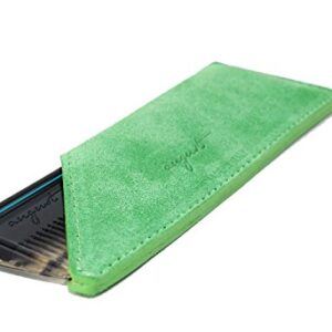 AUGUST GROOMING Soft Suede Case for Luxury Comb (Pocket, Green Suede)