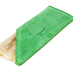 AUGUST GROOMING Soft Suede Case for Luxury Comb (Pocket, Green Suede)