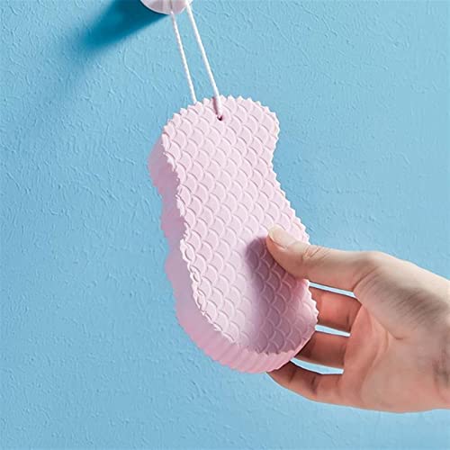 INGVY Dry Brushing Body Brush Exfoliate Soft Sponge Body Scrubber Bath Exfoliating Scrub Sponge Shower Brush Body Cleaner Dead Skin Remover (Color : Pink)