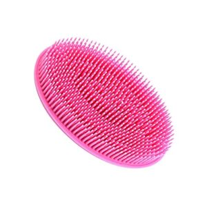ingvy dry brushing body brush soft silicone body brush wash bath shower exfoliating skin bath shampoo massage brush supplies (size : pink)