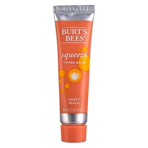 Burt's Bees 100% Natural Origin Squeezy Tinted Lip Balm, Sweet Peach, 0.43 Ounce Squeeze Tube