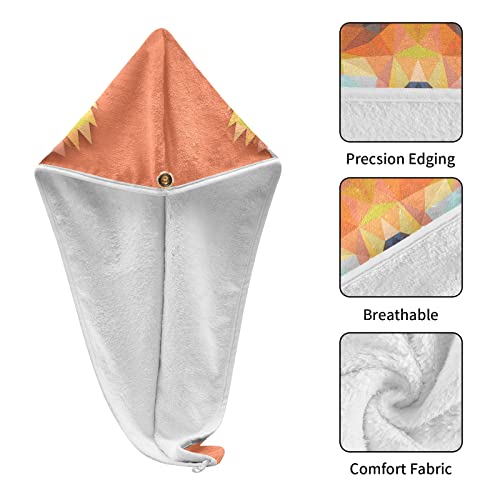 Emelivor Fox Microfiber Hair Towel Wrap for Women 2 Pack Absorbent Quick Dry Hair Turban Towel Wrap with Button Soft Bath Head Turban for Women Men Girls Kids Wet Hair