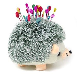 Honbay Furry Hedgehog Shape Pin Cushion Fabric Pin Holder for Sewing or DIY Crafts (Grey)