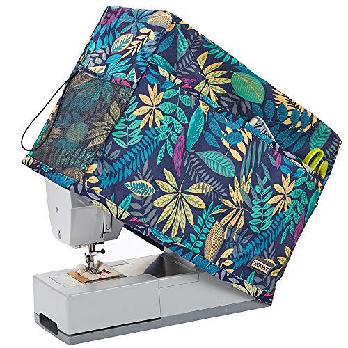 HOMEST Sewing Machine Dust Cover with Storage Pockets, Compatible with Most Standard Singer and Brother Machines, Floral (Patent Design)