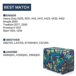 HOMEST Sewing Machine Dust Cover with Storage Pockets, Compatible with Most Standard Singer and Brother Machines, Floral (Patent Design)