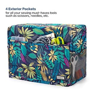 HOMEST Sewing Machine Dust Cover with Storage Pockets, Compatible with Most Standard Singer and Brother Machines, Floral (Patent Design)