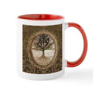 cafepress tree of life in brown mugs ceramic coffee mug, tea cup 11 oz