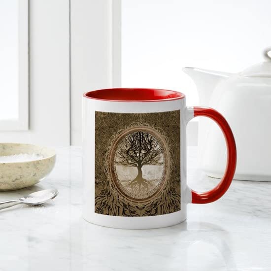 CafePress Tree Of Life In Brown Mugs Ceramic Coffee Mug, Tea Cup 11 oz