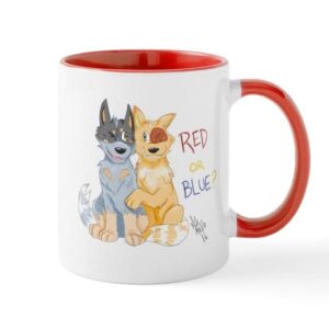 cafepress red or blue mugs ceramic coffee mug, tea cup 11 oz