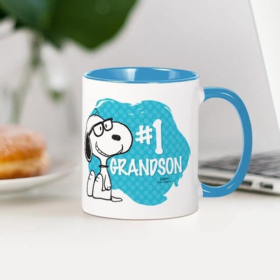 CafePress Number One Grandson Mug Ceramic Coffee Mug, Tea Cup 11 oz