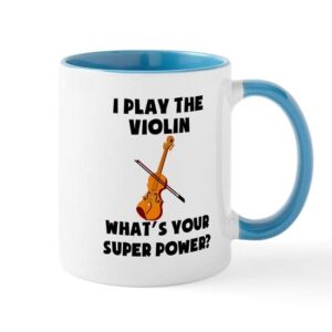 cafepress i play the violin whats your super power? mugs ceramic coffee mug, tea cup 11 oz