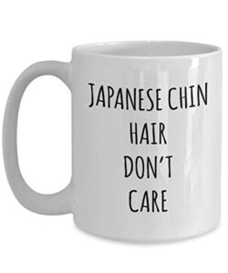 funny japanese chin hair don’t care coffee mug tea cup mug for dog lovers gag mug for men and women