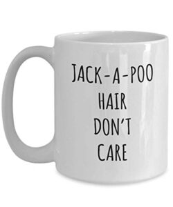 funny jack-a-poo hair don’t care coffee mug tea cup mug for dog lovers gag mug for men and women