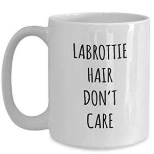 Funny Labrottie Hair Don't Care Coffee Mug Tea Cup Mug for Dog Lovers Gag Mug for Men and Women