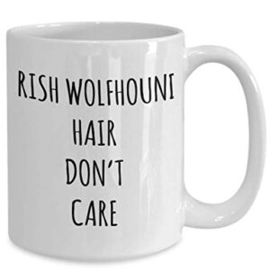 Funny Irish Wolfhound Hair Don't Care Coffee Mug Tea Cup Mug for Dog Lovers Gag Mug for Men and Women