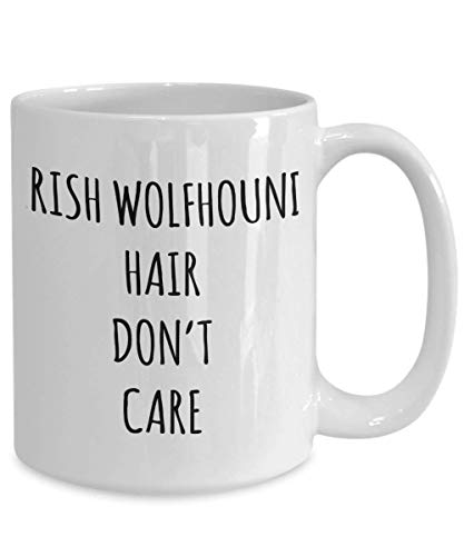 Funny Irish Wolfhound Hair Don't Care Coffee Mug Tea Cup Mug for Dog Lovers Gag Mug for Men and Women