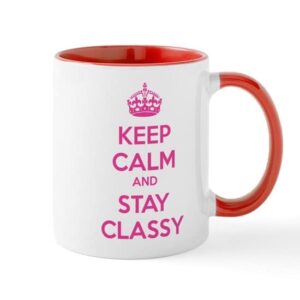 cafepress keep calm and stay classy mug ceramic coffee mug, tea cup 11 oz