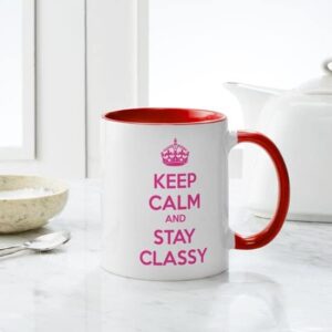 CafePress Keep Calm And Stay Classy Mug Ceramic Coffee Mug, Tea Cup 11 oz