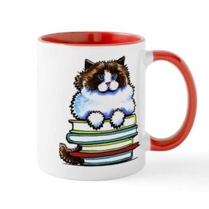 cafepress ragdoll cat books mugs ceramic coffee mug, tea cup 11 oz