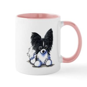 cafepress b/w papillon mug ceramic coffee mug, tea cup 11 oz