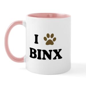 cafepress binx paw hearts mug ceramic coffee mug, tea cup 11 oz