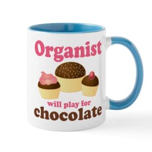 cafepress funny chocolate organist mug ceramic coffee mug, tea cup 11 oz