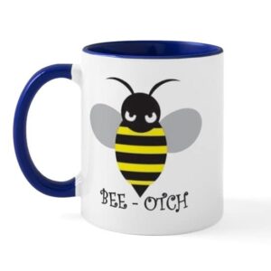 cafepress beeotch copy mugs ceramic coffee mug, tea cup 11 oz