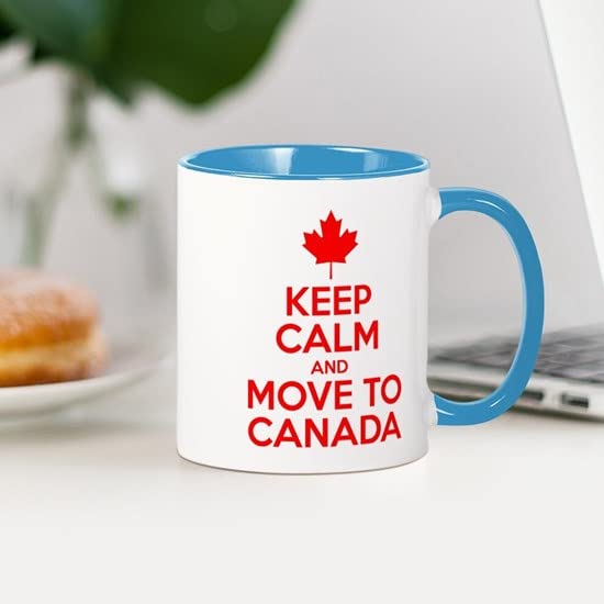 CafePress Keep Calm And Move To Canada Mugs Ceramic Coffee Mug, Tea Cup 11 oz