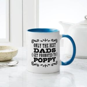 CafePress The Best Dads Get Promoted To Poppy Mug Ceramic Coffee Mug, Tea Cup 11 oz