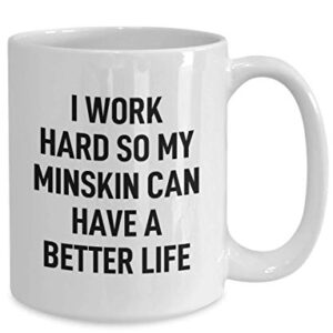 Minskin Coffee Mug Tea Cup Funny Mug for Cat Owner I Work Hard for My Cat Mug for Men and Women