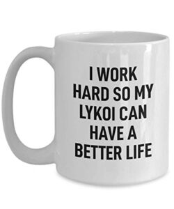 lykoi coffee mug tea cup funny mug for cat owner i work hard for my cat mug for men and women