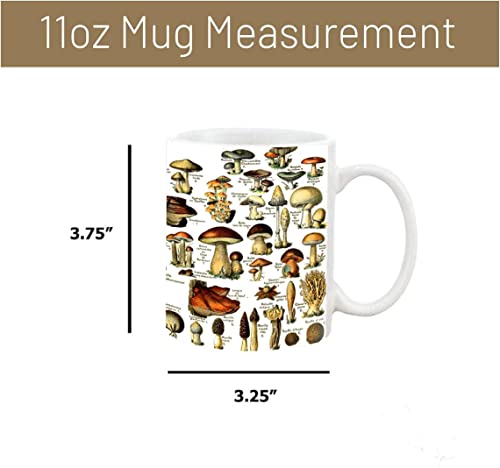 Generic Funny Coffee Mug Vintage Mushroom & Fungi Chart Coffee Mug white 11 Oz