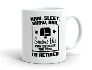 funny coffee mugs for retired-11oz,funny retired postal worker mailman retirement ,retired mailman gifts,retiring postal worker gifts,cute postal service retirement coffee cup, white