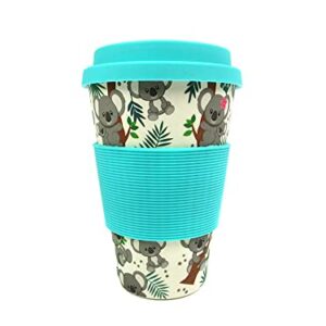 TINYMILLS Koala 14oz Travel Mug Eco-Friendly Reusable Plant Fiber Travel Mug Birthday Gift Stocking Stuffer Teacher Birthday Holiday Gift