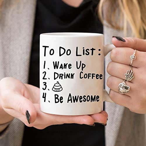 Generic Funny Coffee Mug with To Do List & Poop, white 11 Oz, Funny Mugs Gay Gifts, , Novelty, Suit for Home & Office