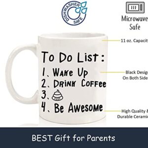 Generic Funny Coffee Mug with To Do List & Poop, white 11 Oz, Funny Mugs Gay Gifts, , Novelty, Suit for Home & Office