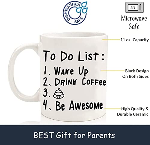 Generic Funny Coffee Mug with To Do List & Poop, white 11 Oz, Funny Mugs Gay Gifts, , Novelty, Suit for Home & Office