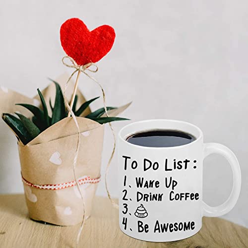 Generic Funny Coffee Mug with To Do List & Poop, white 11 Oz, Funny Mugs Gay Gifts, , Novelty, Suit for Home & Office