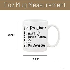 Generic Funny Coffee Mug with To Do List & Poop, white 11 Oz, Funny Mugs Gay Gifts, , Novelty, Suit for Home & Office