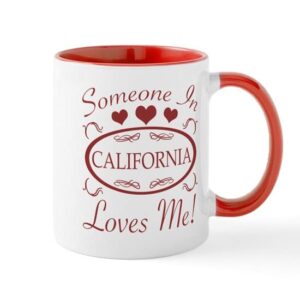 cafepress somebody in california loves me mugs ceramic coffee mug, tea cup 11 oz