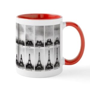 cafepress the construction of the eiffel tower mugs ceramic coffee mug, tea cup 11 oz
