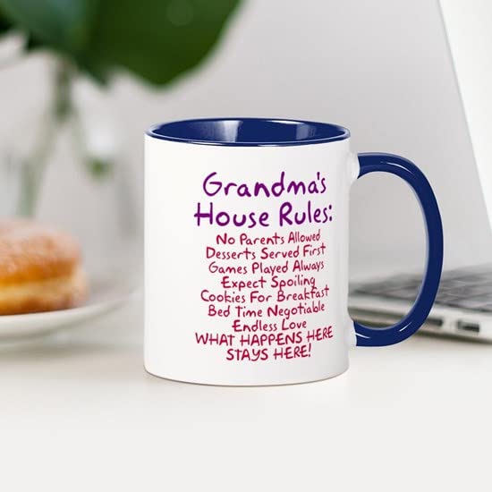 CafePress Grandma's House Rules Mug Ceramic Coffee Mug, Tea Cup 11 oz