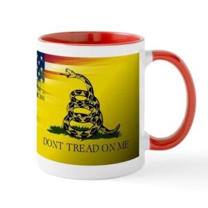 cafepress american flag/don’t tread on me mugs ceramic coffee mug, tea cup 11 oz