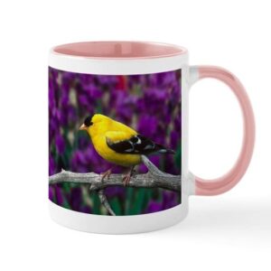 cafepress american goldfinch bird black and yellow mugs ceramic coffee mug, tea cup 11 oz